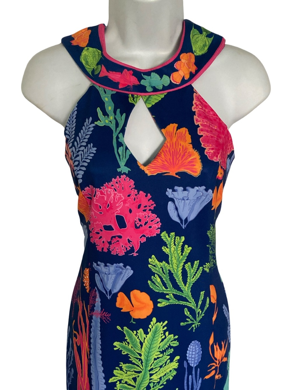 Gretchen Scott Designs Sea Sway Dress - M blue pink green., polyester spandex , - Picture 4 of 5
